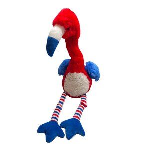 Red & Blue DanDee Collectors Choice Flamingo Plush Toy With Striped Legs C34